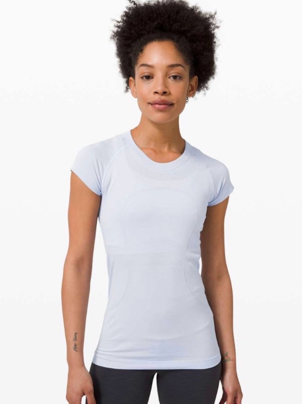 Lululemon Swiftly Women's Lightweight Seamless Crew Neck Tee daydream blue sz 8